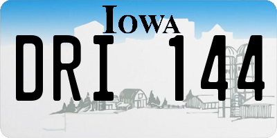 IA license plate DRI144