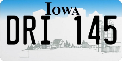 IA license plate DRI145