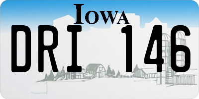 IA license plate DRI146