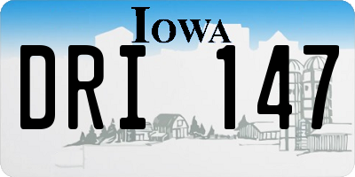 IA license plate DRI147