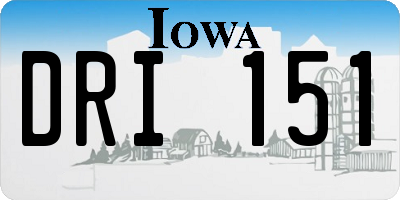 IA license plate DRI151