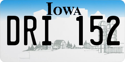 IA license plate DRI152