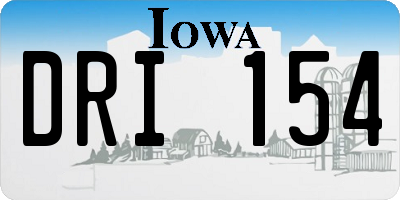 IA license plate DRI154