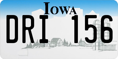 IA license plate DRI156