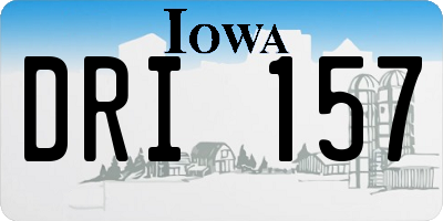 IA license plate DRI157