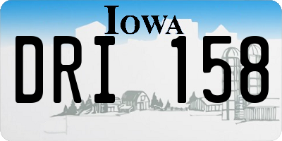 IA license plate DRI158