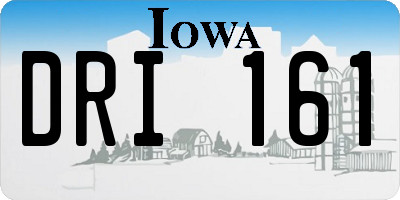 IA license plate DRI161