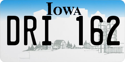 IA license plate DRI162