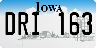 IA license plate DRI163