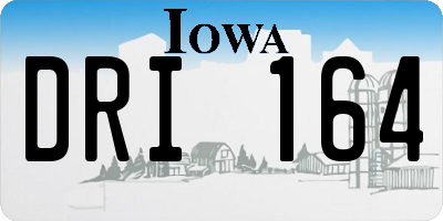 IA license plate DRI164