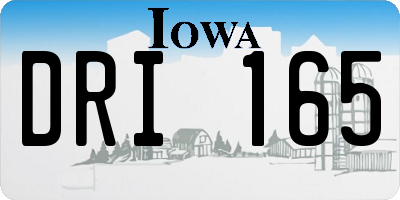 IA license plate DRI165
