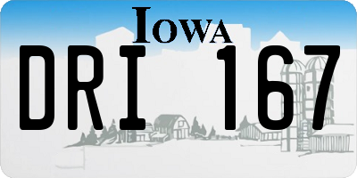 IA license plate DRI167