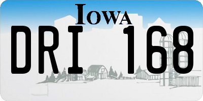 IA license plate DRI168