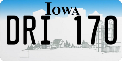 IA license plate DRI170