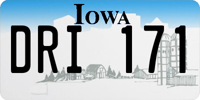 IA license plate DRI171