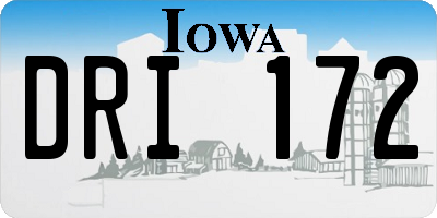 IA license plate DRI172