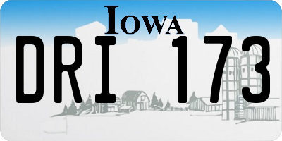 IA license plate DRI173