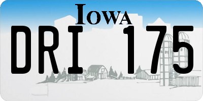 IA license plate DRI175
