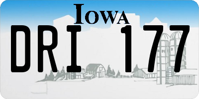 IA license plate DRI177