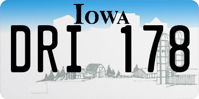 IA license plate DRI178