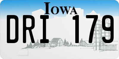 IA license plate DRI179