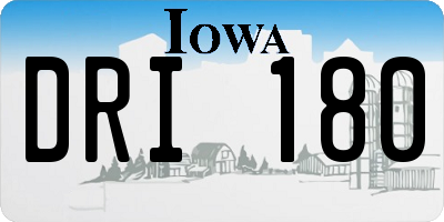 IA license plate DRI180