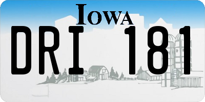 IA license plate DRI181