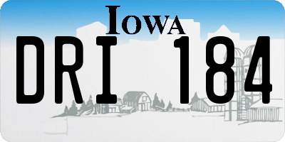 IA license plate DRI184