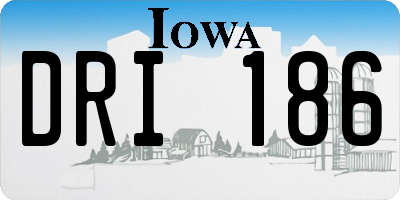 IA license plate DRI186