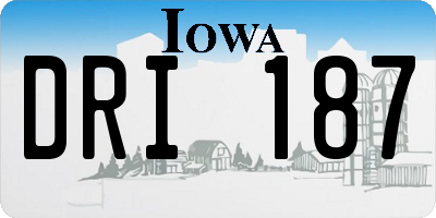 IA license plate DRI187
