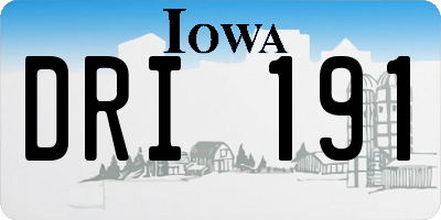 IA license plate DRI191