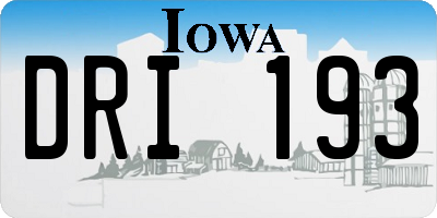 IA license plate DRI193
