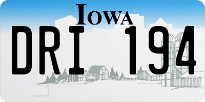 IA license plate DRI194