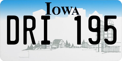 IA license plate DRI195