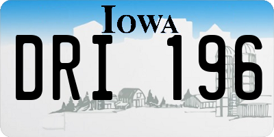 IA license plate DRI196