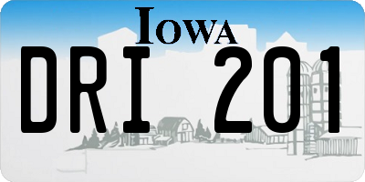 IA license plate DRI201
