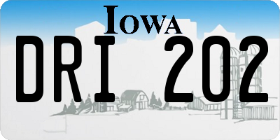 IA license plate DRI202