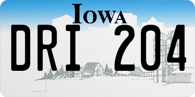 IA license plate DRI204