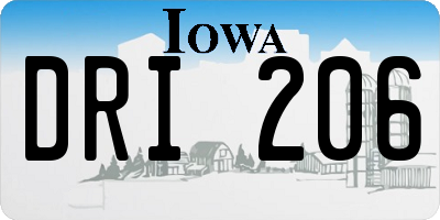 IA license plate DRI206