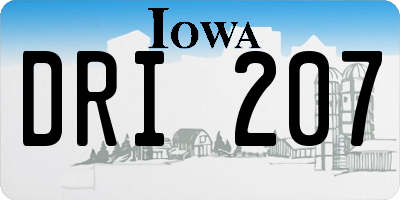 IA license plate DRI207
