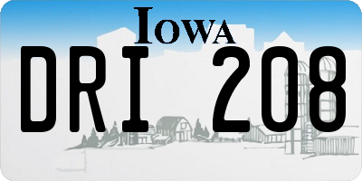 IA license plate DRI208