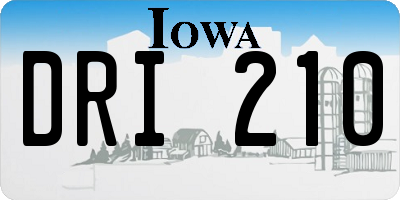 IA license plate DRI210