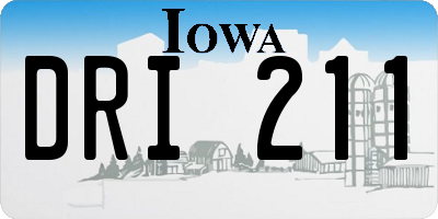 IA license plate DRI211