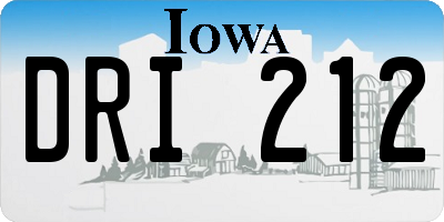 IA license plate DRI212
