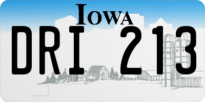 IA license plate DRI213