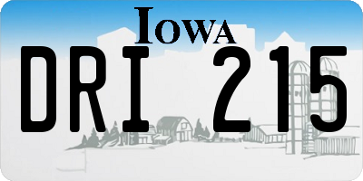 IA license plate DRI215