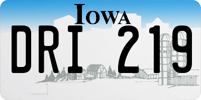 IA license plate DRI219