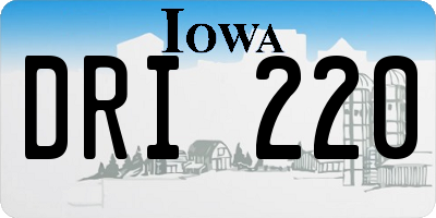IA license plate DRI220