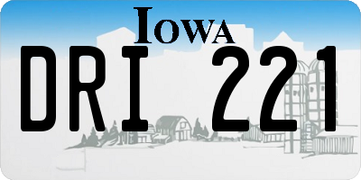 IA license plate DRI221