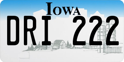 IA license plate DRI222